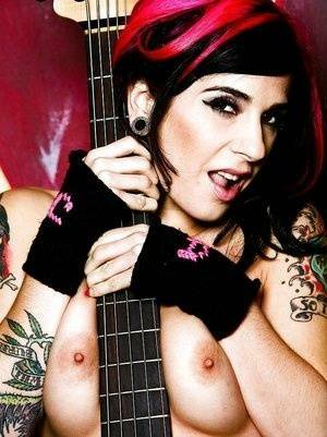 Milf babe Joanna Angel shows her big tits and hairy pussy on dochick.com