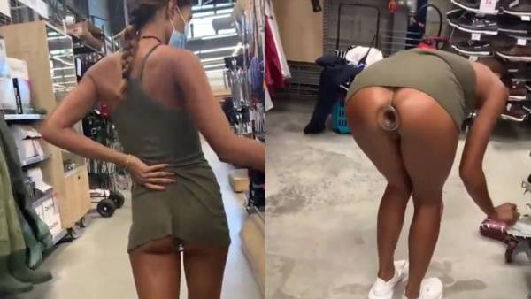 Shopping Mall With Anal Butt Plug Public Video on dochick.com