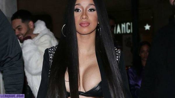 Cardi B showing off her beautiful cleavage on the streets of London on dochick.com