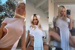 Lindsey Pelas White Transparent Dress Tease Video Leaked on dochick.com