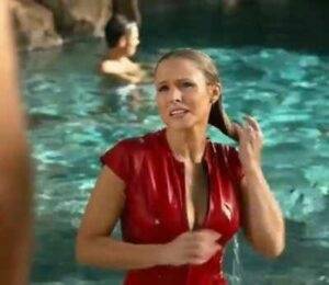 Tiktok Porn Kristen Bell in red swimsuit on dochick.com