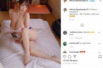 Hitomi Tanaka Teasing Her Huge Boobs Video Leaked on dochick.com