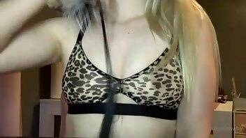 Onlyellebaby cheetah see through bra tease with a whip. question f xxx onlyfans porn videos on dochick.com