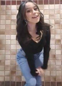 Girl is teasing at the schools toilet on dochick.com