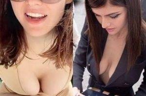 Alexandra Daddaria Candid Close-Up Cleavage Compilation on dochick.com