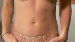 Vicky Stark Nude Gold Metal Bikini Try On Video Mega on dochick.com