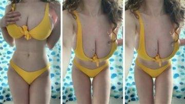 Tina Kye Yellow bikini Nude Video on dochick.com