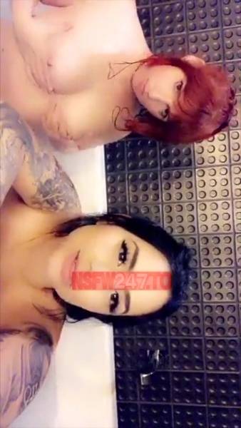 Amber Dawn with Cassie Curses bathtub show snapchat premium xxx porn videos on dochick.com