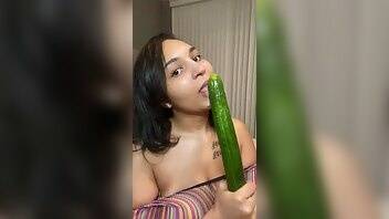 Youngyyonce sneak peek of my own version of the cucumber challenge onlyfans leaked video on dochick.com