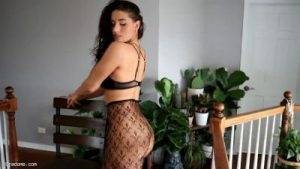 Florina Fitness Topless Black Fishnet on dochick.com
