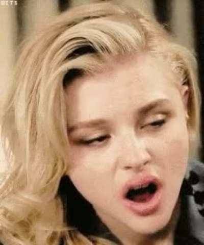 Just imagine, during your trip to LA you run into Chloe Grace Moretz on the street?. You whip out your cock to show her how hard she makes it? this is the face she makes right before she shows you what those lips do. on dochick.com