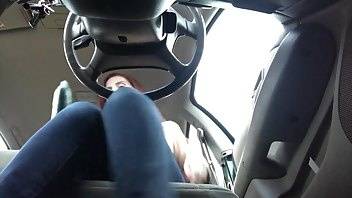 FreckledRED public squirting with cucumber a car xxx premium porn videos on dochick.com