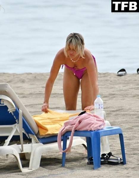 Ashley Roberts Enjoys the Beach on Holiday in Marbella on dochick.com