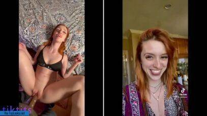 The redheaded chick is fucked by her stepfather and she admires it on TikTok on dochick.com