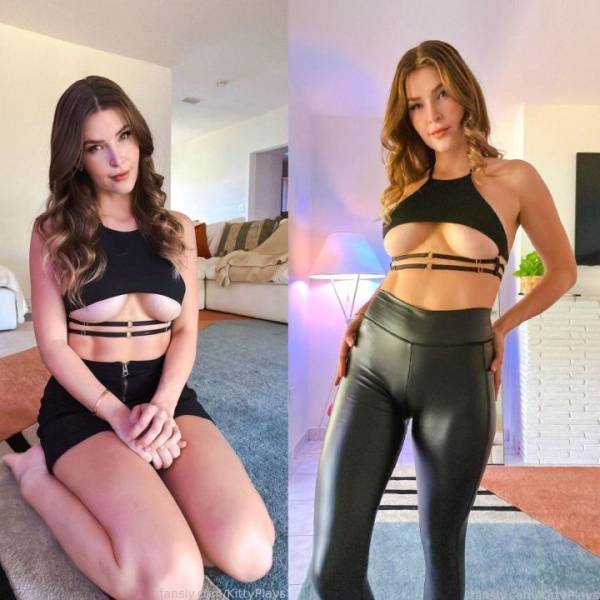 KittyPlays Leather Pants Underboob Fansly Video Leaked on dochick.com